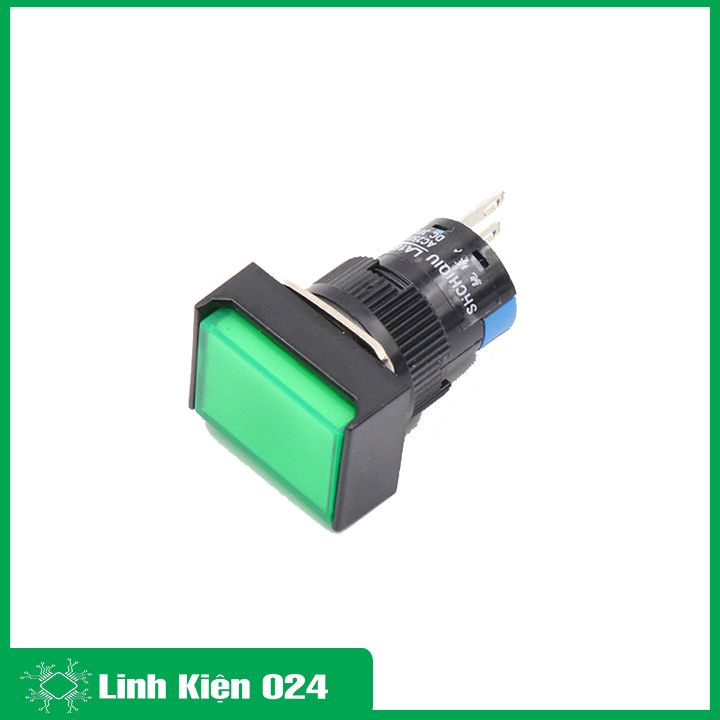 Nút nhấn đề chữ nhật 24VAC/220VAC LA16J-11D nhấn giữ có đèn
