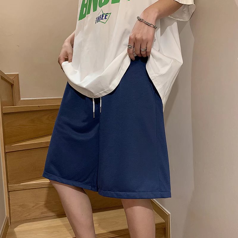 【M-5XL】Quần Thể Thao Ngắn Màu Trơn Thời Trang Unisex Chất Lượng Cao Phong Cách Hàn Quốc dây rút simple couple clothes