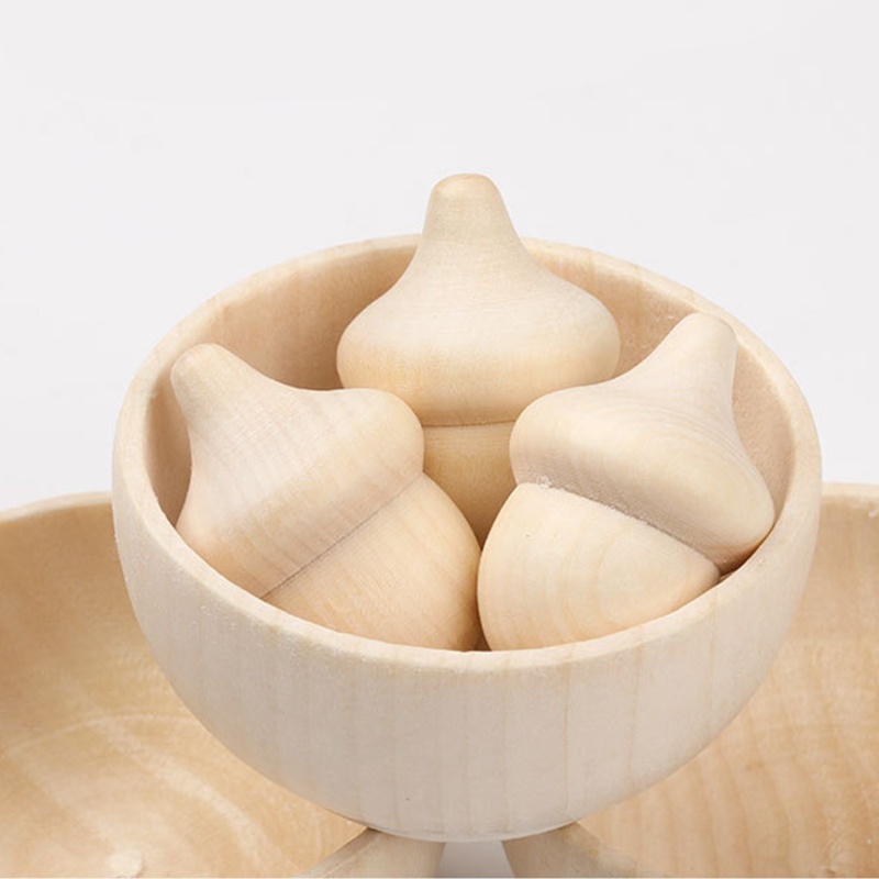 ✿ Set 2 Bát Gỗ Trơn Chưa Hoàn Thành Hình Quả Sồi