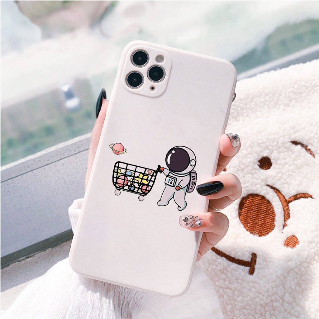 Ốp lưng iphone cạnh vuông Phi hành gia 6/6s/6splus/7/7plus/8/8plus/x//xs/11/12/pro/max/plus/promax e118