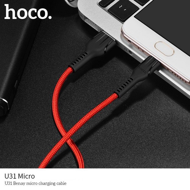 Cáp sạc nhanh ⚡FREESHIP50K⚡ Hoco U31 Micro 2.4A dài 1m2 - chính hãng