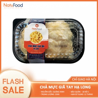 Chả mực giã tay hạ long nguyên chất truyền thống hộp 250g - hải sản cao cấp natufood