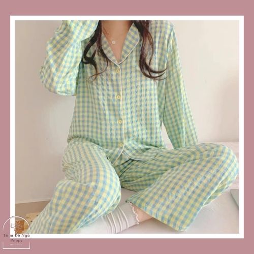 [ Qùa tặng dây cột tóc ] Pijama nữ chất liệu kate thái đẹp bộ ngủ dài tay hàn quốc  cao cấp đồ bộ nữ giá rẻ POPPY Caro | BigBuy360 - bigbuy360.vn