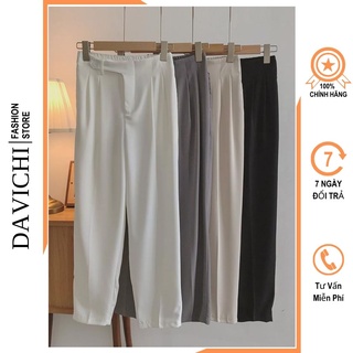 Quần baggy nữ lưng chun sau cạp chéo lồng đai phom đẹp mã 888
