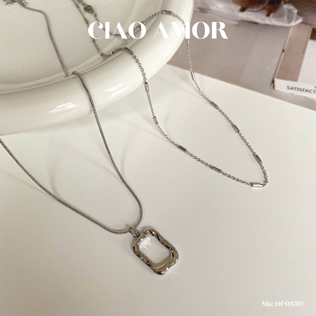 Dây chuyền nữ, Vòng cổ 2 lớp basic mặc vest đơn giản Trang sức Ciao Amor - DC0550