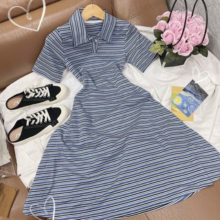 ĐẦM THUN SỌC POLO 3 MÀU