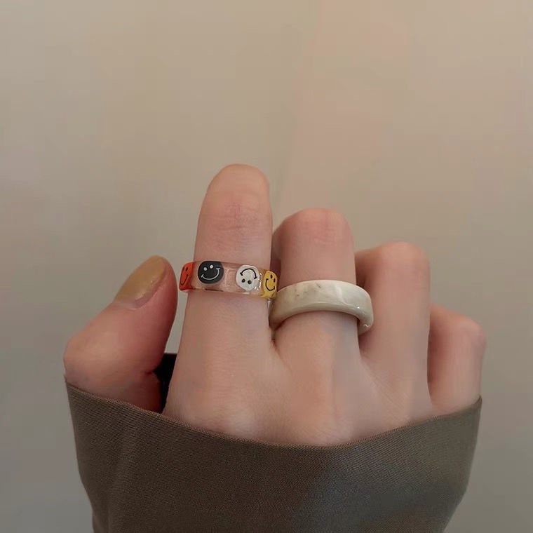 Nhẫn Đeo Tay Acrylic Acetate Thời Trang Cá Tính Không Phai Màu Cho Nữ