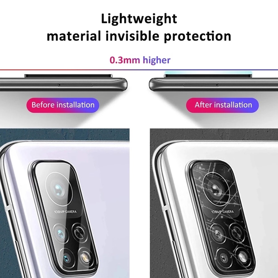 Kính cường lực bảo vệ điện thoại camera 3 trong 1 cho Xiaomi Mi 10t 9t Pro Redmi Note 10 9 9s 8 7 Pro (có bán lẻ)