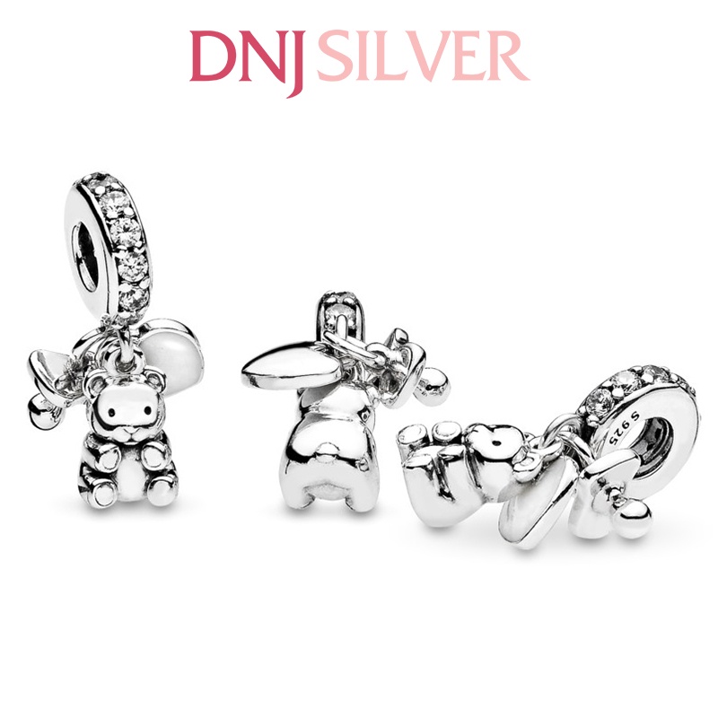[Hàng cao cấp] Charm bạc 925 cao cấp, hàng chuẩn bạc - Charm Baby Teddy Bear thích hợp để mix vòng tay charm - DN140