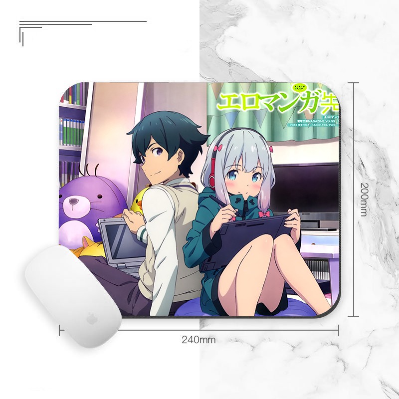 Miếng lót chuột IN HÌNH Eromanga Sensei Tác giả đào hoa anime chibi tiện lợi xinh xắn