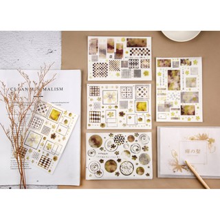 Set bì thư 8 miếng dán sticker Thiền Thanh trang trí tranh vẽ, sổ tay, planner, lưu bút