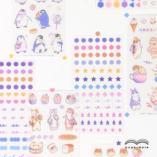 Set 2 tấm Sticker họa tiết động vật siêu cute trang trí sổ tay