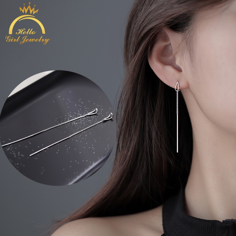 Khuyên tai dài hình giọt nước đơn giản phong cách thời trang Hàn Quốc cho nữ