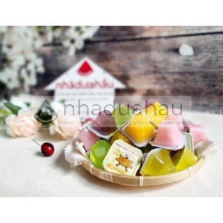 Pudding trái cây có thạch bên trong từng viên hàng VN xuất Hongkong gói 300g 12 viên mix sẵn 2 vị