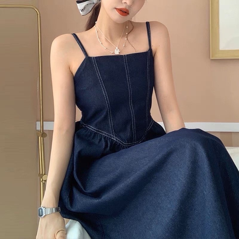 •SEP Sẵn hàng• Đầm Jeans Hai dây phối được nhiều style 💓💓