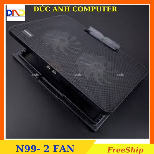 Đế Tản Nhiệt Laptop N99 COOLING PAD cho laptop từ 17 inch trở xuống- Loại Cao Cấp, 1 Fan/ 2 Fan , Đế Nâng 45 Độ | BigBuy360 - bigbuy360.vn