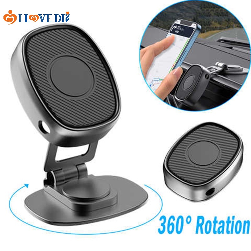 1 Giá Đỡ Điện Thoại Di Động Gắn Xe Hơi Xoay 360 Độ Có Thể Gập Lại Chống Rơi