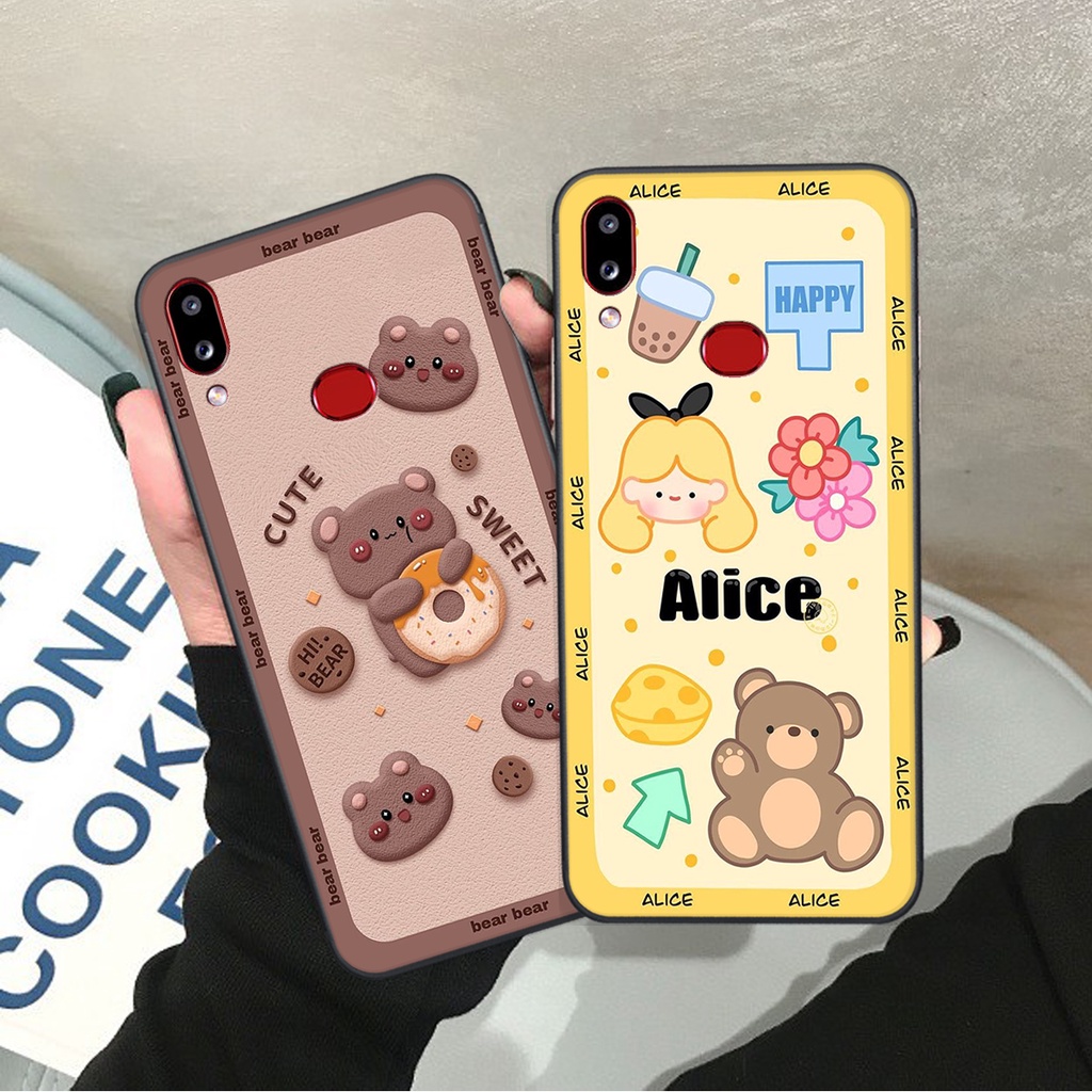 Ốp lưng Samsung Galaxy A10S in hình Gấu nâu - hồng, Gấu Be@rick  cực CUTE, DỄ THƯƠNG