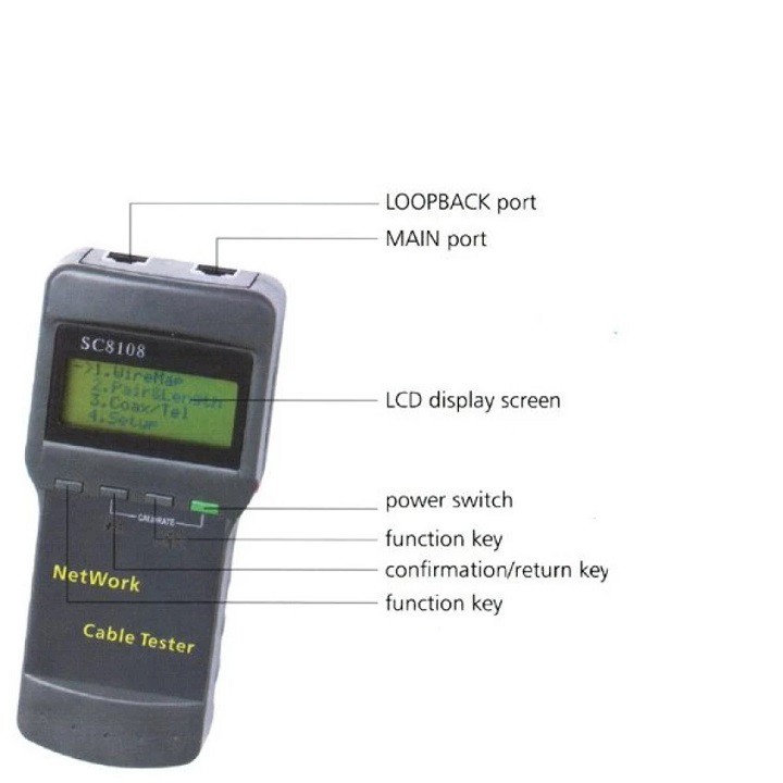 Máy test mạng NOYAFA NF/SC8108 (Đen) Máy test mạng đa năng Bộ test mạng