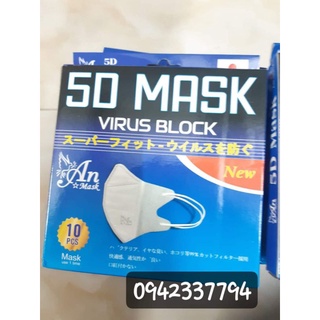Hộp 10 cái khẩu trang y tế 5D Block virus 3 lớp