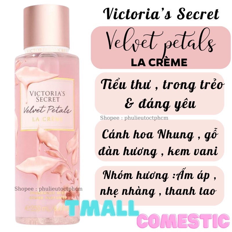 Xịt thơm body Victoria's secret bảng mùi LA CREME+ Các mùi HOT SELLER