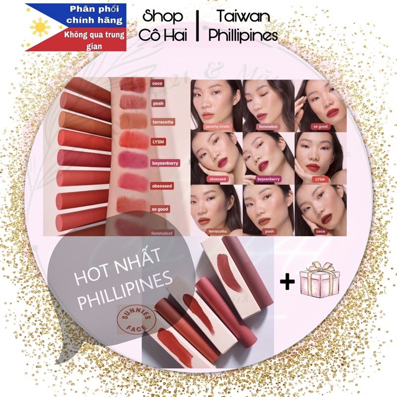[Mã QUYESUNI giảm 20k] Son kem lì Sunnies Face lipdip, son mịn không khô môi lên màu chuẩn | BigBuy360 - bigbuy360.vn