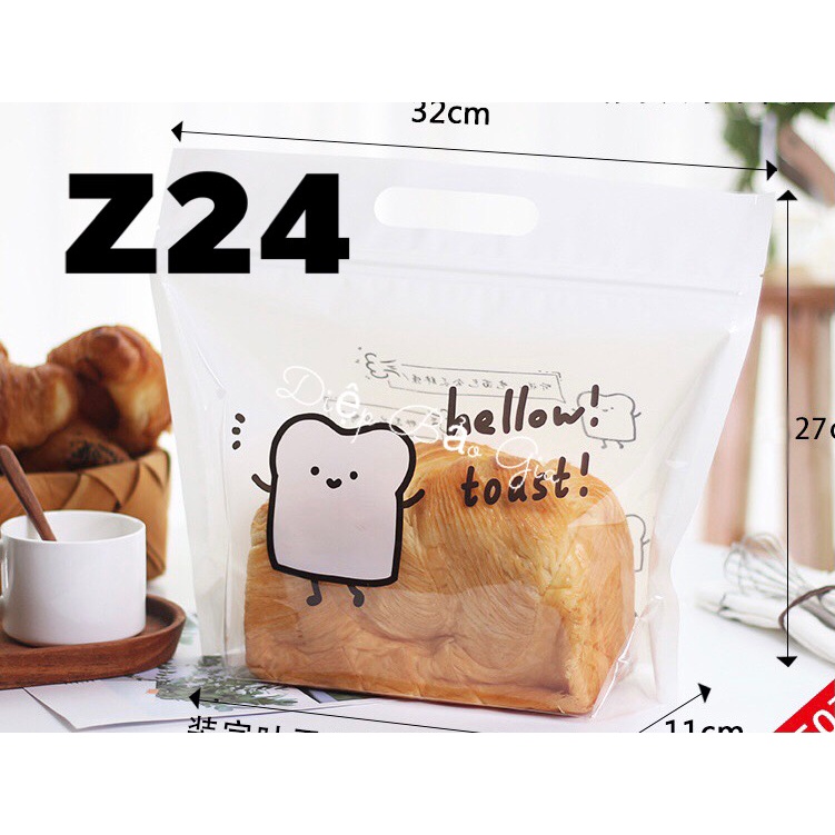 Túi zip ngang đựng bánh/kẹo Bánh Mỳ Trắng Z24 (50c)