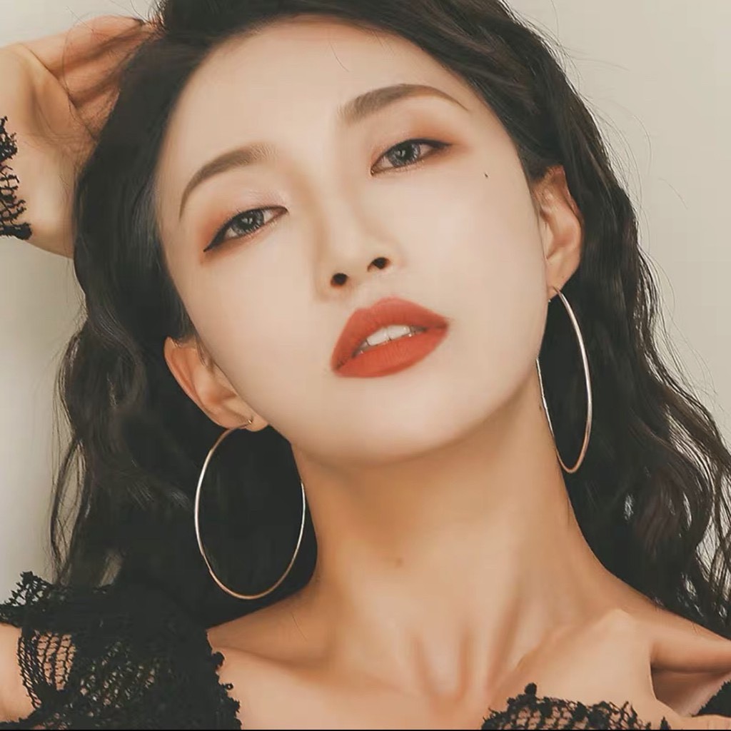 Khuyên tai bông tai nữ vòng tròn to sáng cá tính BT01