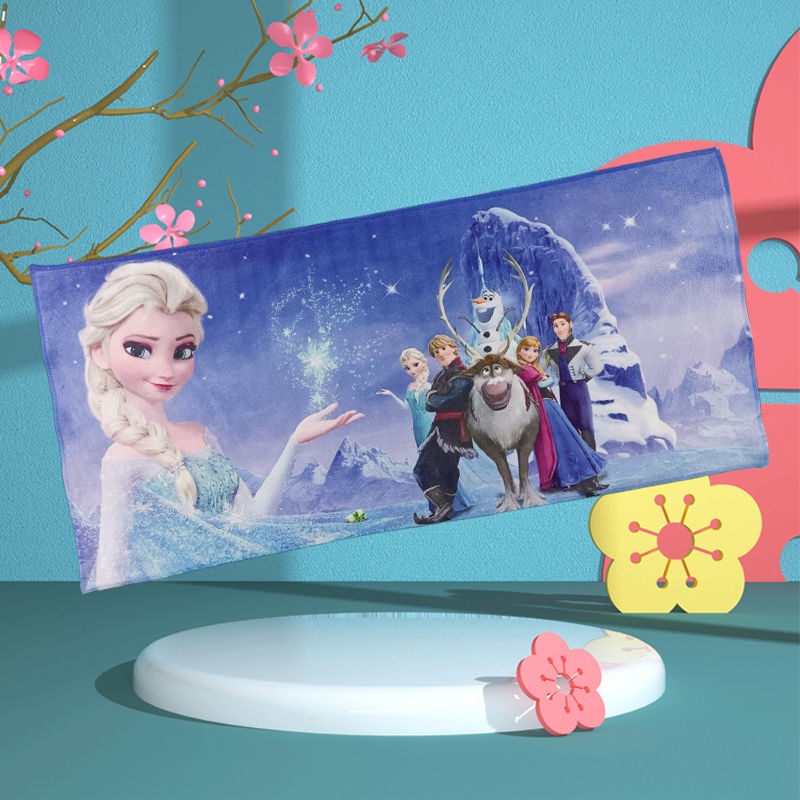 Disney Khăn Tắm Vuông Nhỏ Hình Công Chúa Elsa Hoạt Hình Frozen Cho Trẻ Em