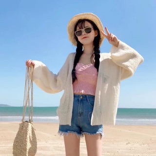 Áo cardigan len mỏng ảnh thật 100%
