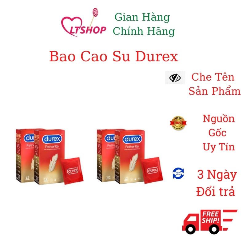 Bộ 2 Bao Cao Su Durex Fetherlite 12 bao/hộp + Tặng 2 hộp cùng loại