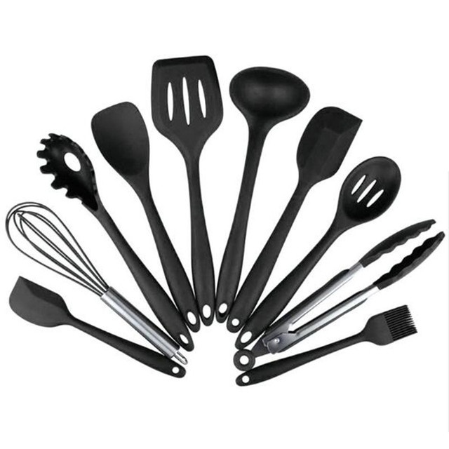 Bộ dụng cụ nấu ăn bằng silicon chống dính chịu nhiệt tiện dụng cho nhà bếp