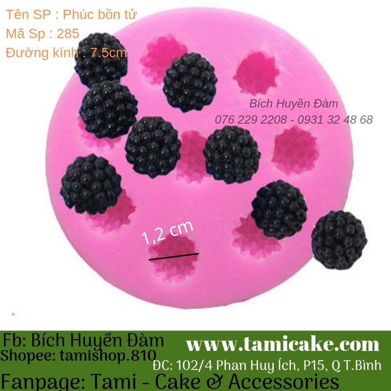 KHUÔN SILICON RAU CÂU HOA NỔI 4D - KHUÔN QUẢ MÂM XÔI- Phúc Bồn Tử