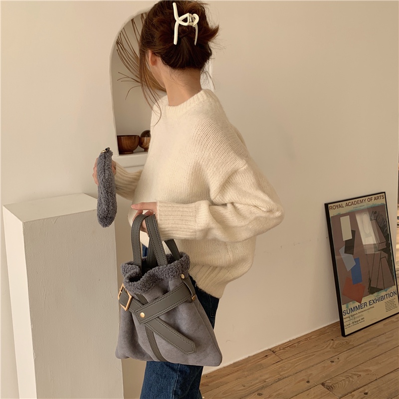 Túi đeo vai IELGY bằng vải lông có 2 màu dành cho bạn nữ