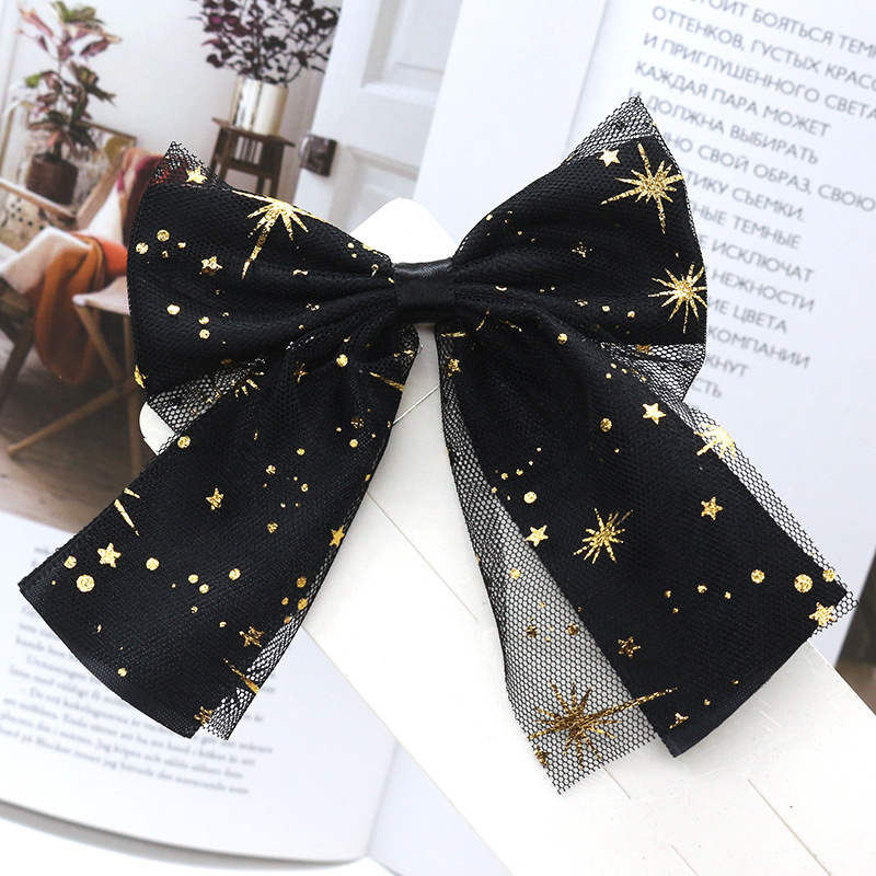 Kẹp tóc nơ lưới phong cách Lolita thời trang Hàn Quốc