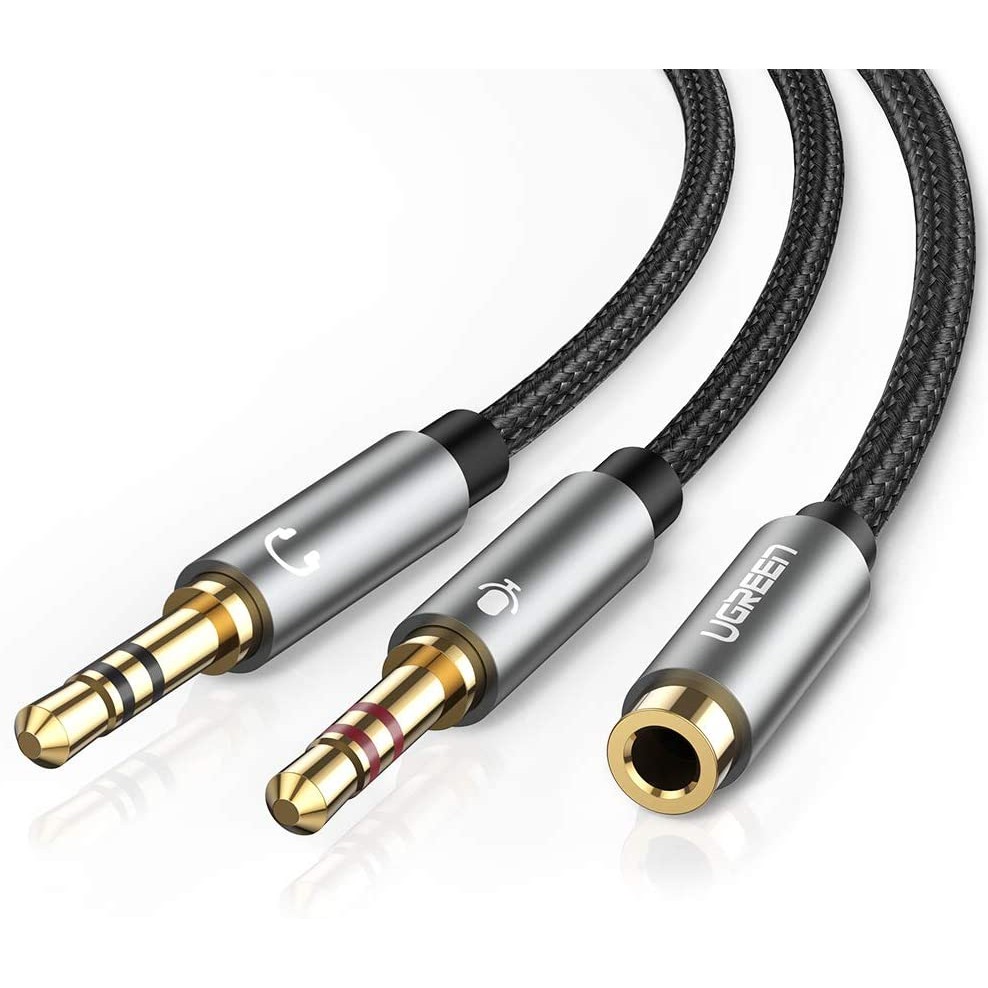 Cáp Gộp Audio 3,5mm Âm Ra 2 Đầu 3,5mm 1 Mic 1 Loa UGREEN 20899