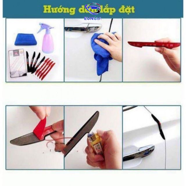 Bộ 4 miếng dán sport chống va đập cánh cửa - miếng dán cao su chống va đập gương và cánh cửa ô tô