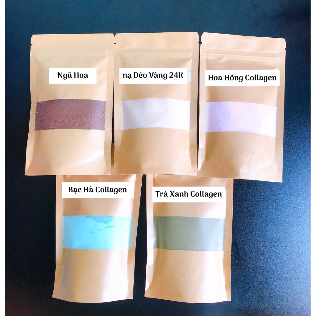 Bột Nạ Dẻo Bạc Hà Collagen Handmade, Mask Dẻo Bạc Hà Giảm Mụn, Kiềm Dầu Gói 100/500gam