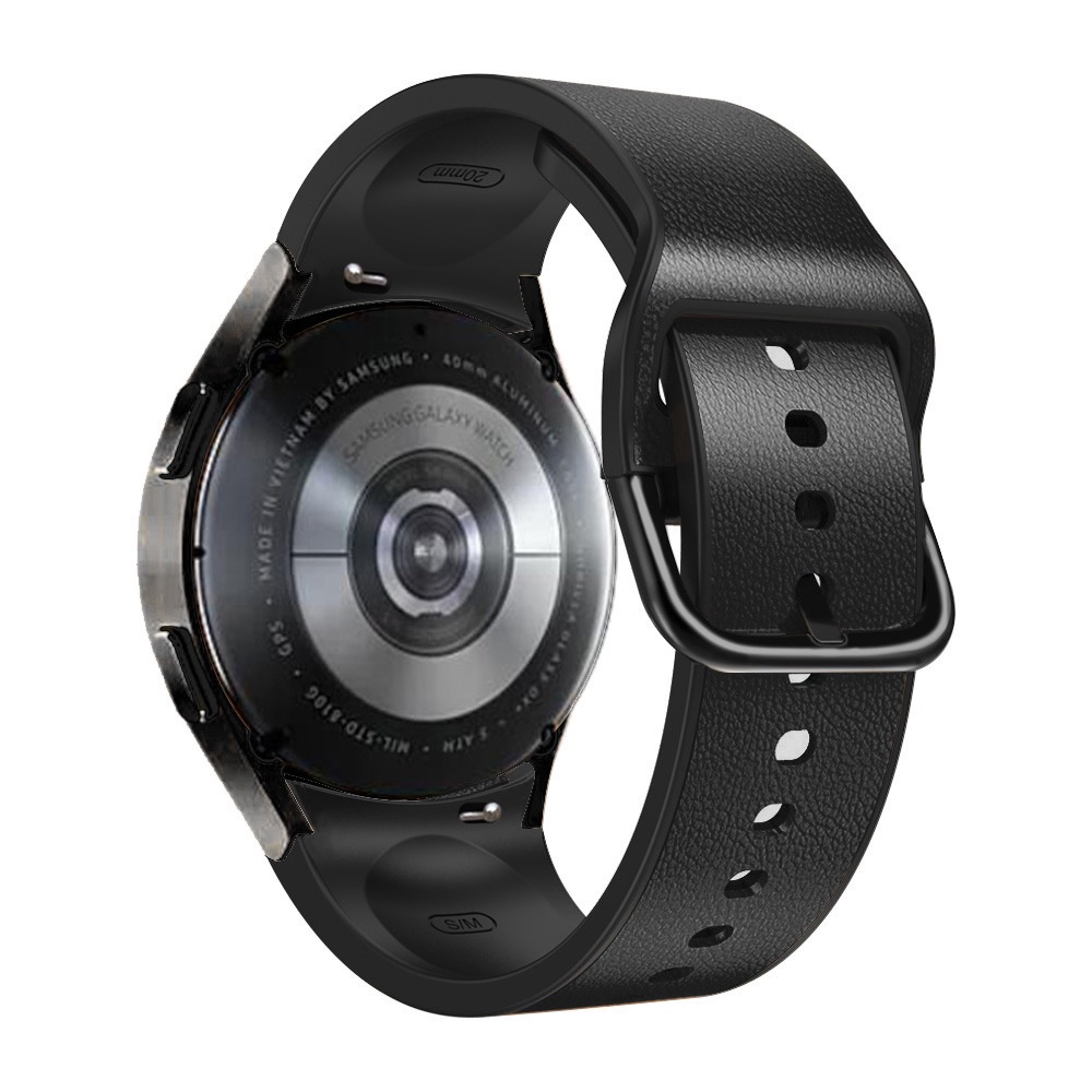 Dây Đeo Tay Bằng Silicone + Da 20mm Cho Đồng Hồ Thông Minh Samsung Galaxy Watch 4 Classic 42mm 46mm 44mm 40mm