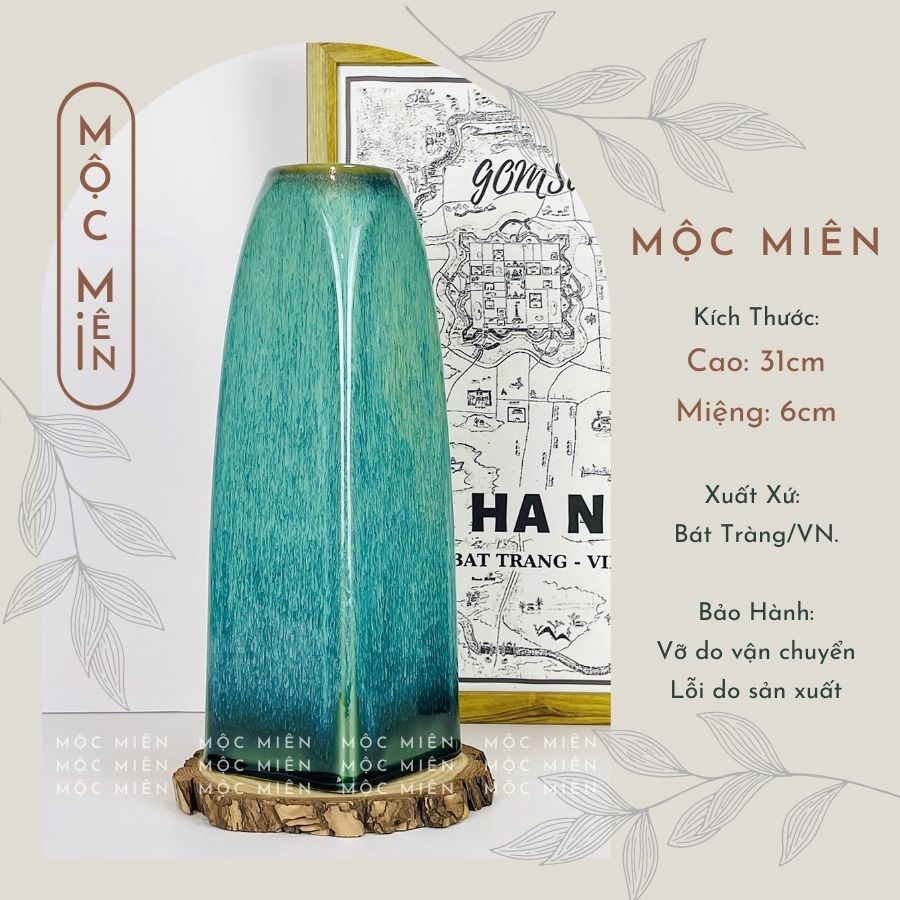 Bình hoa gốm sứ lọ hoa decor trang trí men Bạch Ngọc cỡ Lớn nhiều mẫu, Mộc Miên, Gốm Sứ Bát Tràng