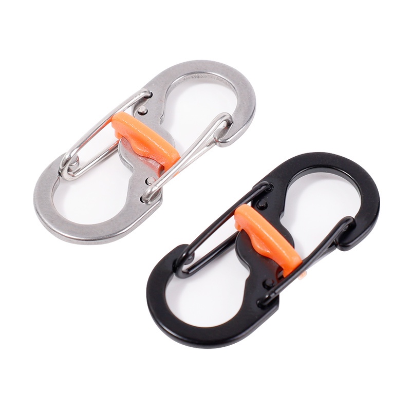 Móc Khóa Carabiner Hình Số 8 Bằng Kim Loại Chống Rơi Chống Trộm Đa Ứng Dụng