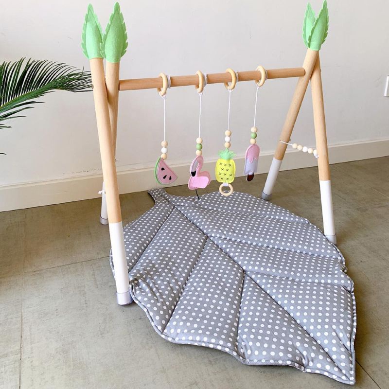 Thảm Cotton Hình Chiếc Lá Độc Đáo Trang Trí Phòng Bé Sơ Sinh