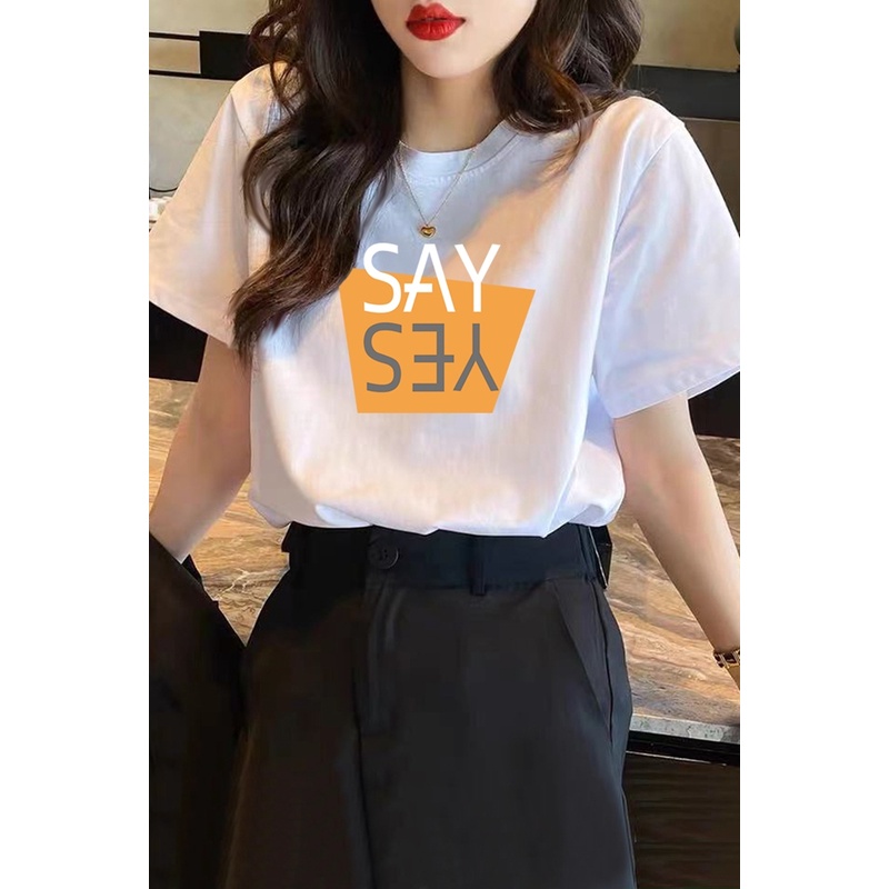 Korean version of loose fashion print trend short-sleeved T-shirt woman