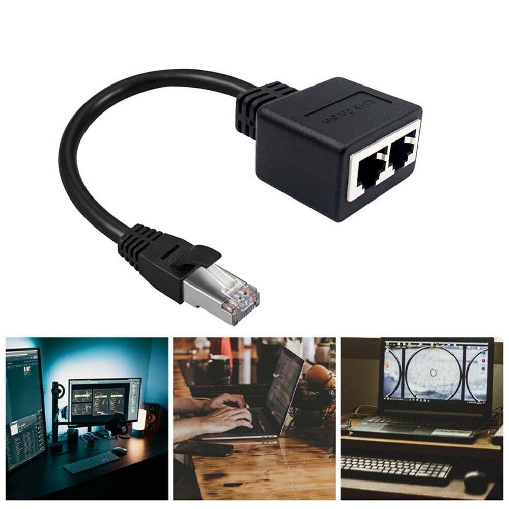 Bộ Chia 2 Cổng RJ45 1 Male Sang 2 Female RJ45 Cho Hub Ethernet