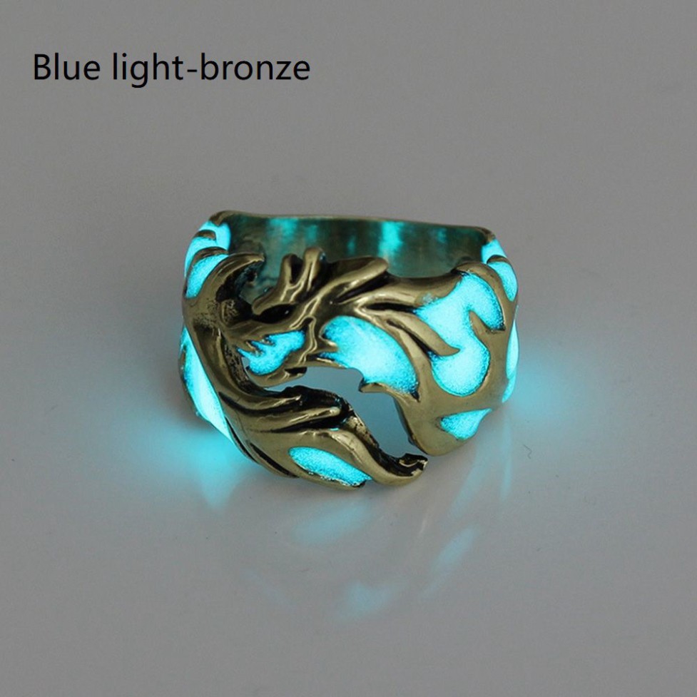 Sale 69% Nhẫn Hình Rồng Phát Sáng Trong Đêm Phong Cách Vintage, Blue light_Silver Giá gốc 48000đ- 20F52