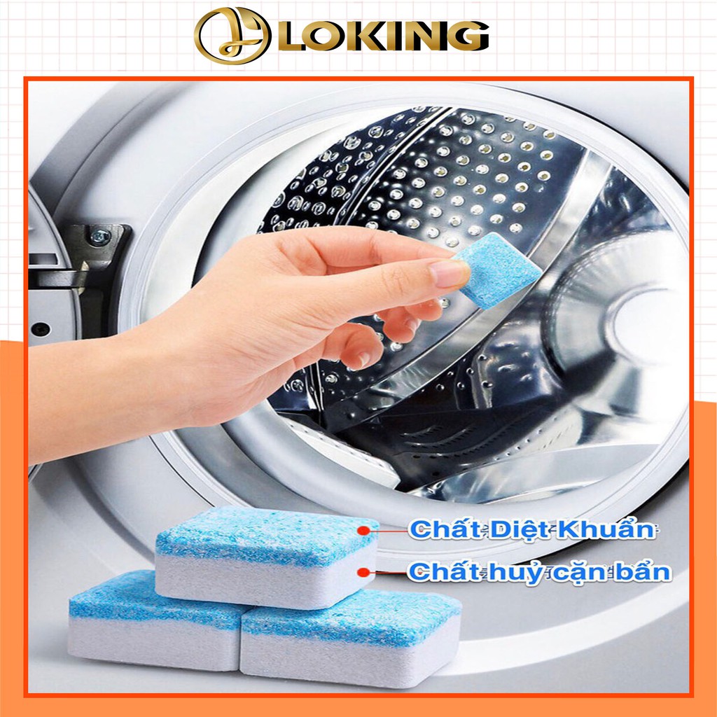 Viên tẩy vệ sinh lồng máy giặt, sủi sạch vi khuẩn, 12viên/hộp - LOKING