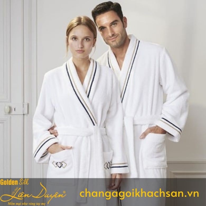 Áo choàng tắm khách sạn nam nữ chất liệu cotton tổ ong, khăn tắm, khăn trải giường spa