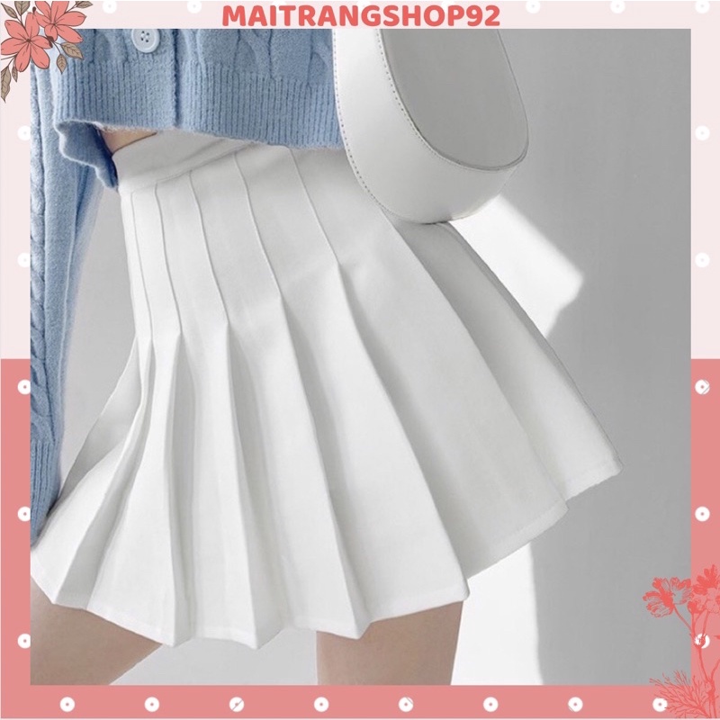 Chân váy tennis xếp ly lưng cao, Chân váy chữ a ngắn xếp li đẹp – (CV13)