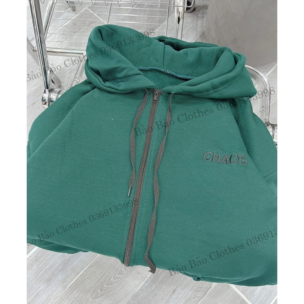 Khoác Nỉ Hoodie Nam Nữ Thêu Ngực Chaos Unisex Mũ To Kéo Khóa- Hoodie Sweater Nỉ Uzzlang