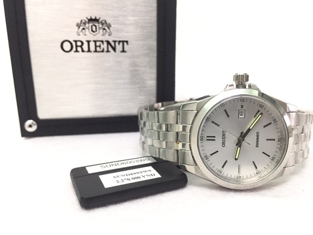 Đồng hồ nam Orient chính hãng SUND6003W0, dây kim loại.